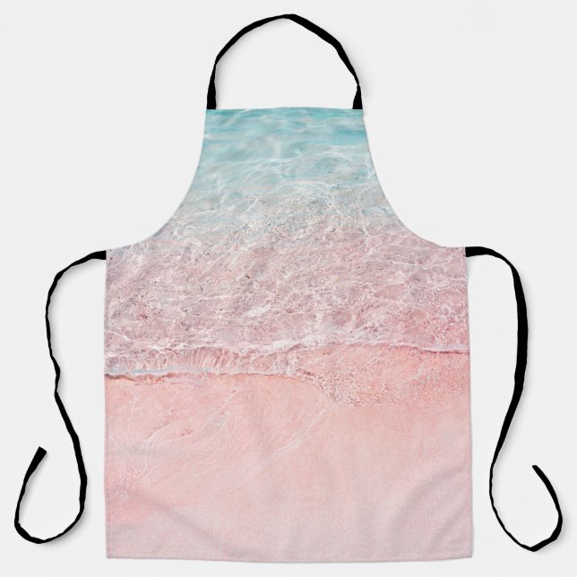 Tablier Plage rose et vague (Recto)