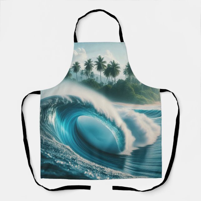 Tablier Plage tropicale Ocean Wave Crescendo Palm Trees (Recto)