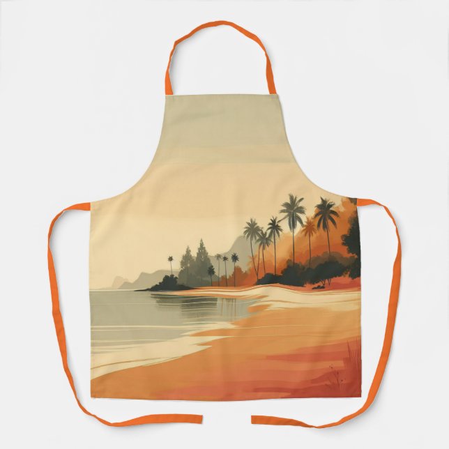 Tablier Plage vintage/rétro/tropicale (Recto)