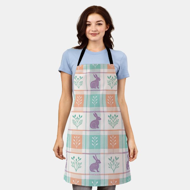 Tablier Plaid à carreaux de Pâques   (Porté)