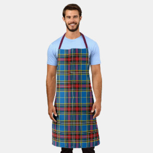 Tablier Plaid bleu rouge vert Tartan