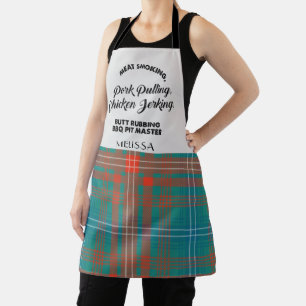 Tablier Plaid Clan Wilson Orange Blue À damiers Cuisine