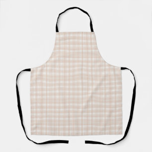 Tablier Plaid Cottagecore pêche et crème douce