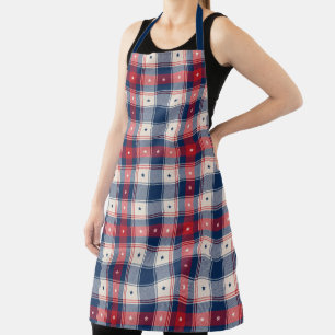 Tablier Plaid Patriotique de Style Américain