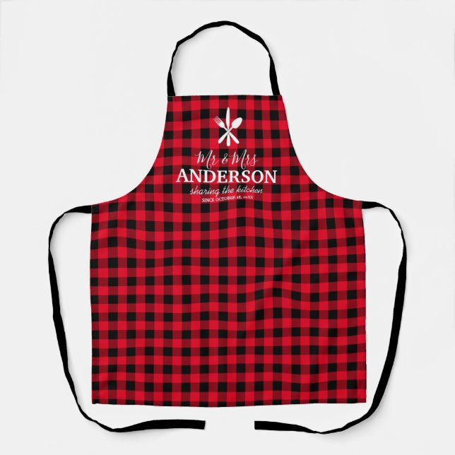 Tablier Plaid personnalisé M. et Mme Buffalo (Recto)