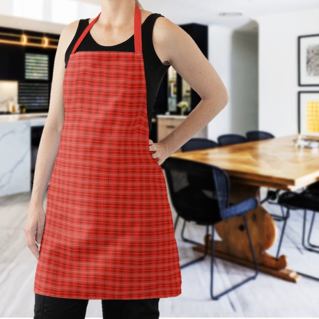 Tablier Plaid rouge classique moderne (Modern Classic Red Plaid Apron)