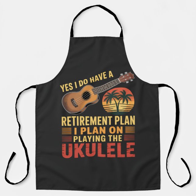 Tablier Plan de retraite Ukulele Drôle (Recto)