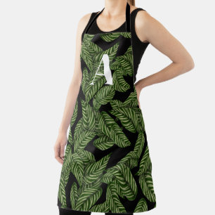 Tablier Plante de feuille tropicale moderne Imprimer Monog