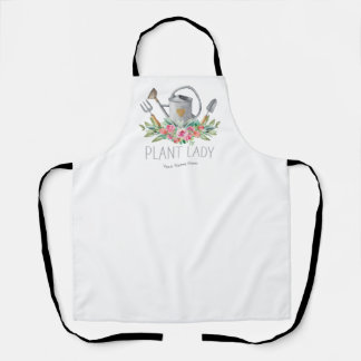 Tablier Plante Lady Boho Aquarelle Humour Gardener