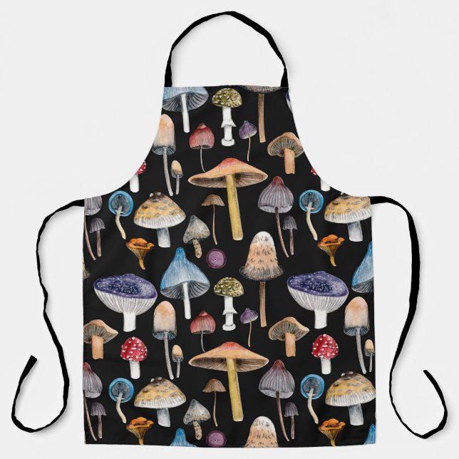 Tablier Plantes forestiers : champignons d'aquarelle, patt (Recto)