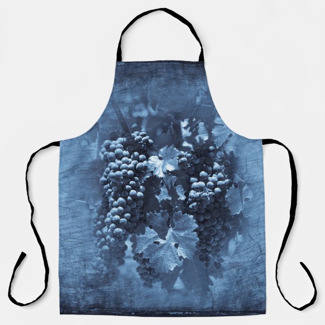Tablier Plâtre vintage de raisins bleus (Recto)