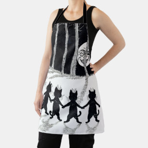 Tablier Pleine lune et chats, Louis Wain