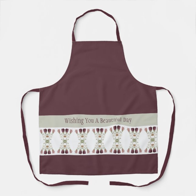 Tablier Plum Avec Floral Accenté Dans Vert Doux (Recto)