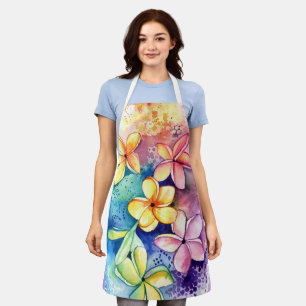 Tablier Plumeria Frangipani Aloha Fleurs Cuisine Apron
