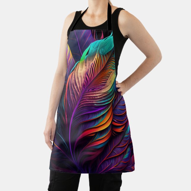 Tablier Plumes Psychedéliques 70s 60s  (Insitu)