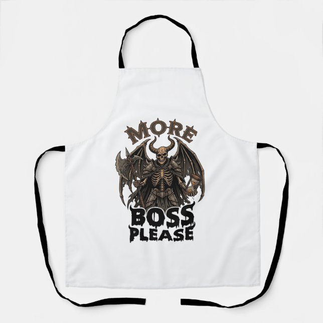 Tablier Plus de Boss S'il Vous Plaît Halloween Démon Squel (Recto)