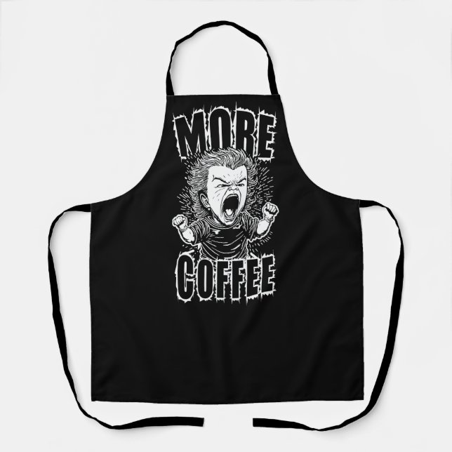 Tablier Plus de café | Citation pour les amateurs de café (Recto)