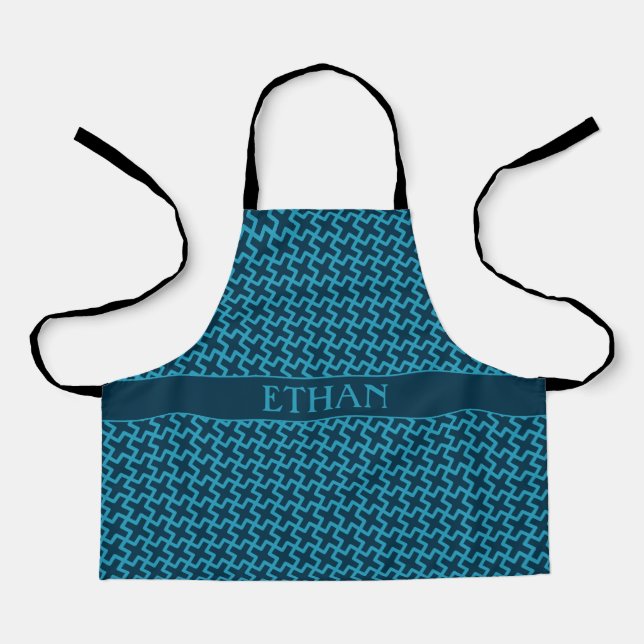 Tablier Plus Motif bleu foncé minimal (Recto)