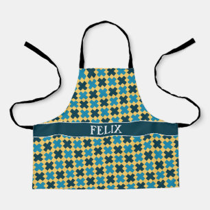 Tablier Plus Motif minimum bleu jaune