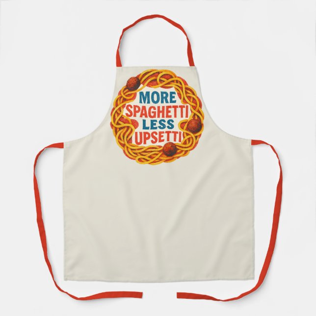 Tablier Plus Spaghetti moins Upsetti Funny Inspiration (Recto)