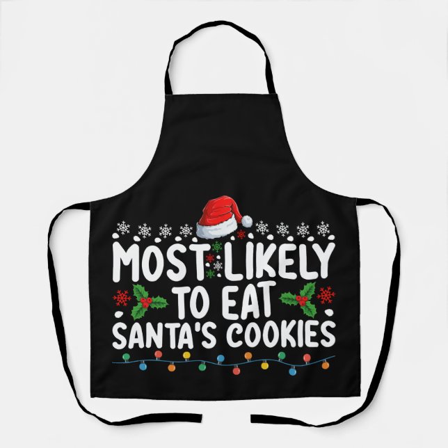Tablier Plus susceptible de manger les biscuits de Noël du (Recto)