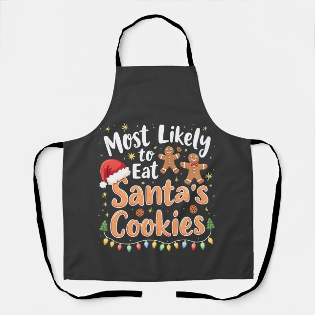Tablier Plus susceptible de manger les cookies de Santa Ch (Recto)