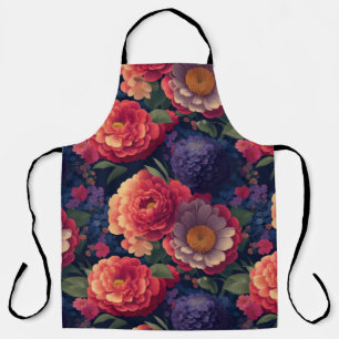 Tablier Plutôt vintage rouge Orange mum mum peony floral