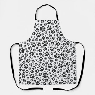 Tablier Poches de chien noir et blanc Poka Dot