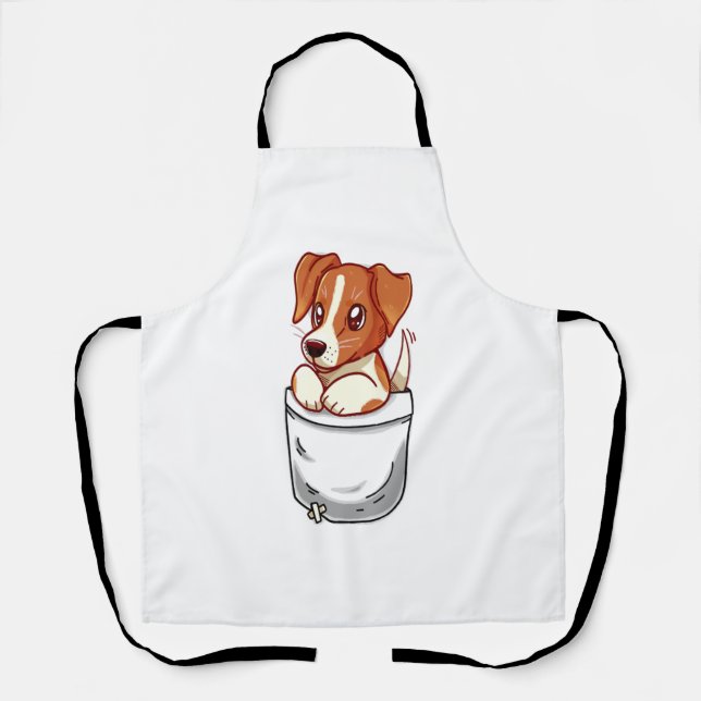 Tablier Pocket Cute Jack Russell Terrier (Recto)