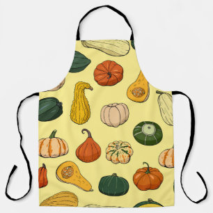 Tablier Poignets dessinés à la main, motif de légumes sans