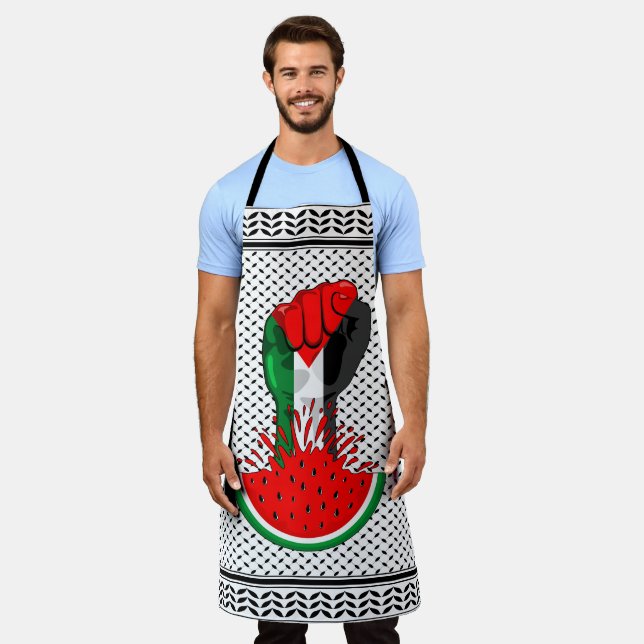Tablier Poing de résistance palestinienne sur le symbole d (Porté)
