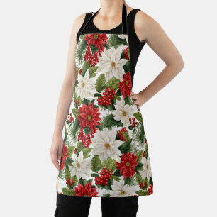 Tablier Poinsettia de Noël – Décoration florale des fêtes