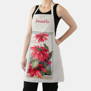 Tablier Poinsettias élégantes dans cadre décoratif or