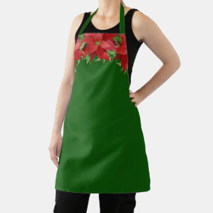 Tablier Poinsettias Noël Personnalisé Sur Mesure