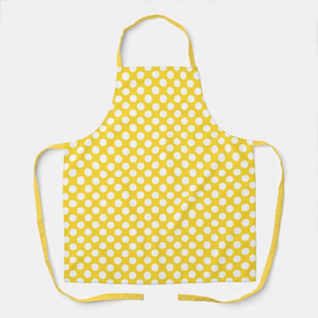 Tablier Pointe Polka blanche et jaune (Recto)