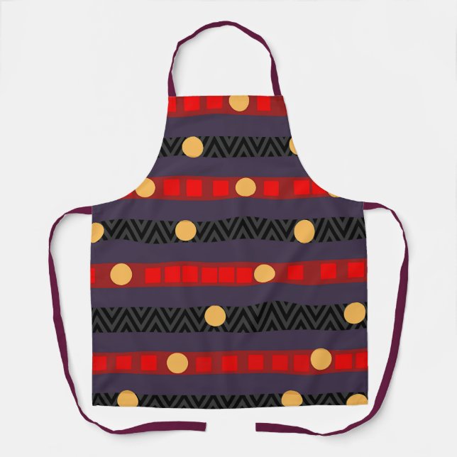 Tablier Points Bandes Chevron Artisanat Cuisine (Recto)