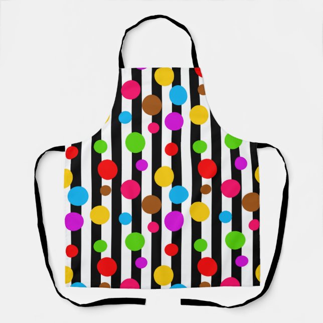 Tablier Points colorés rayures colorées (Recto)
