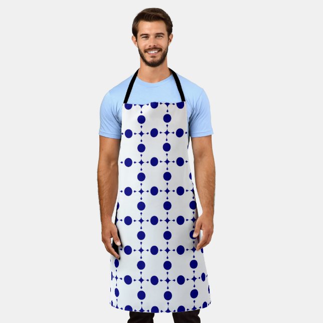 Tablier Points de bleu marine, Motif à pois, Pois (Porté)
