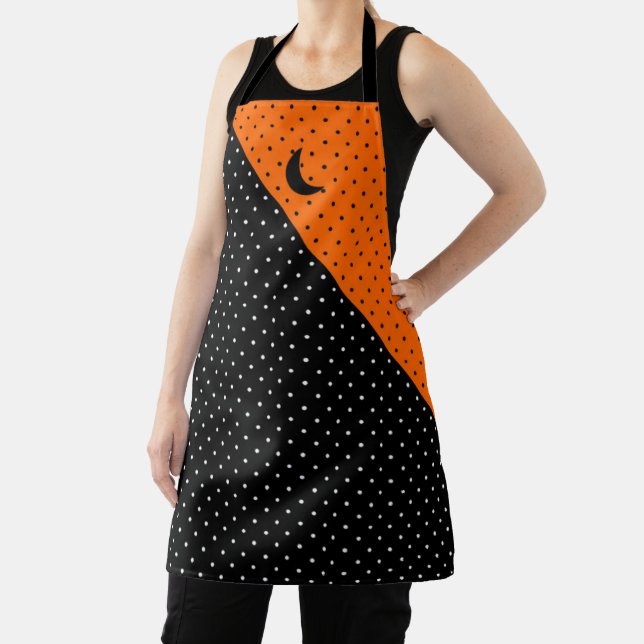 Tablier Points noirs et orange Halloween (Insitu)