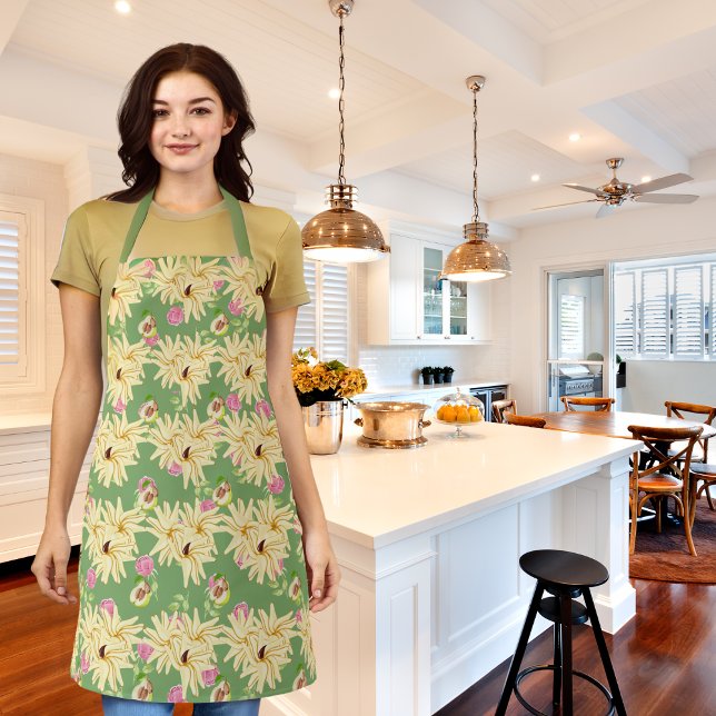 Tablier Poires à fleurs vert (Créateur téléchargé)