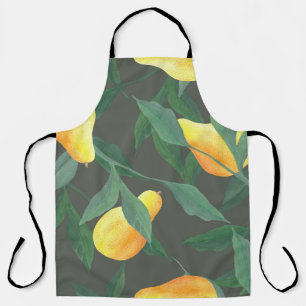 Tablier Poires d'aquarelle, feuille : sans soudure botaniq
