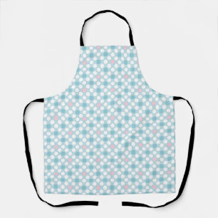 Tablier Pois blanc rose bleu rétro
