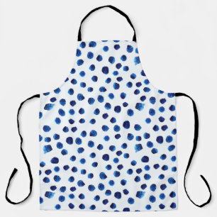 Tablier Pois bleu aquarelle motif transparent