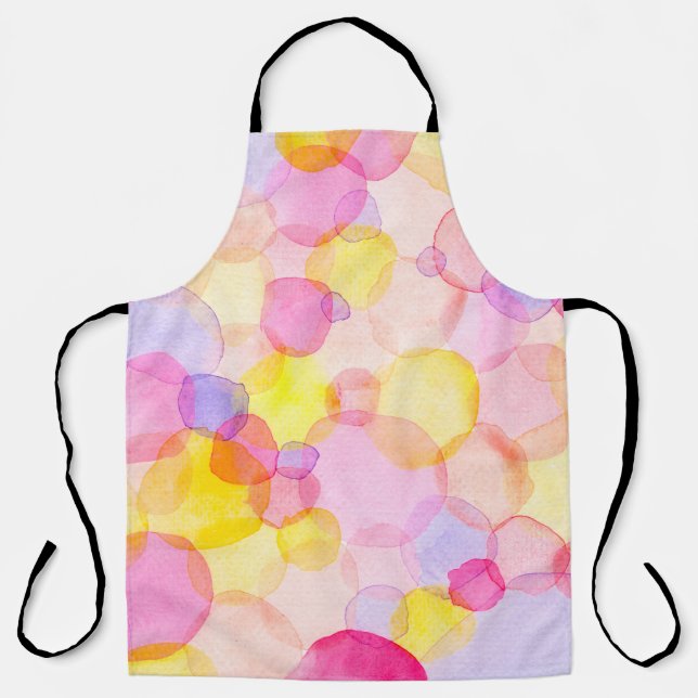 Tablier Pois couleur aquarelle motif transparent (Recto)
