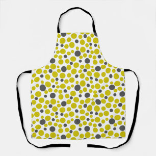 Tablier pois gris jaune sur un arrière - plan blanc
