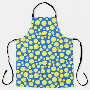 Tablier Pois jaunes sur un arrière - plan bleu ciel