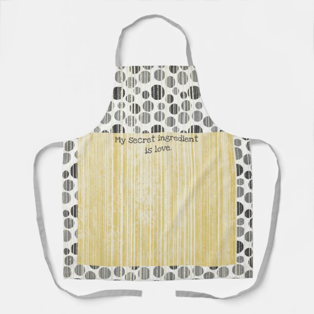 Tablier Pois moderne jaune et gris (Recto)