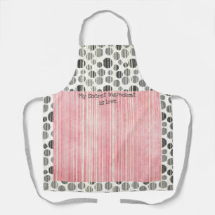 Tablier Pois moderne rose et gris