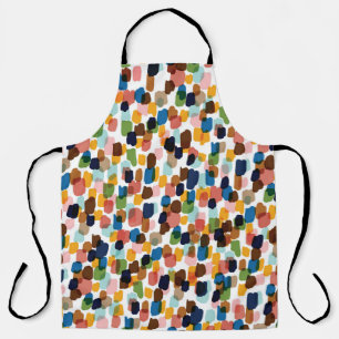 Tablier Pois : Peinture à main multicolore.