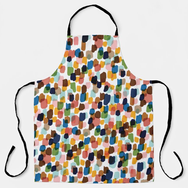 Tablier Pois : Peinture à main multicolore. (Recto)